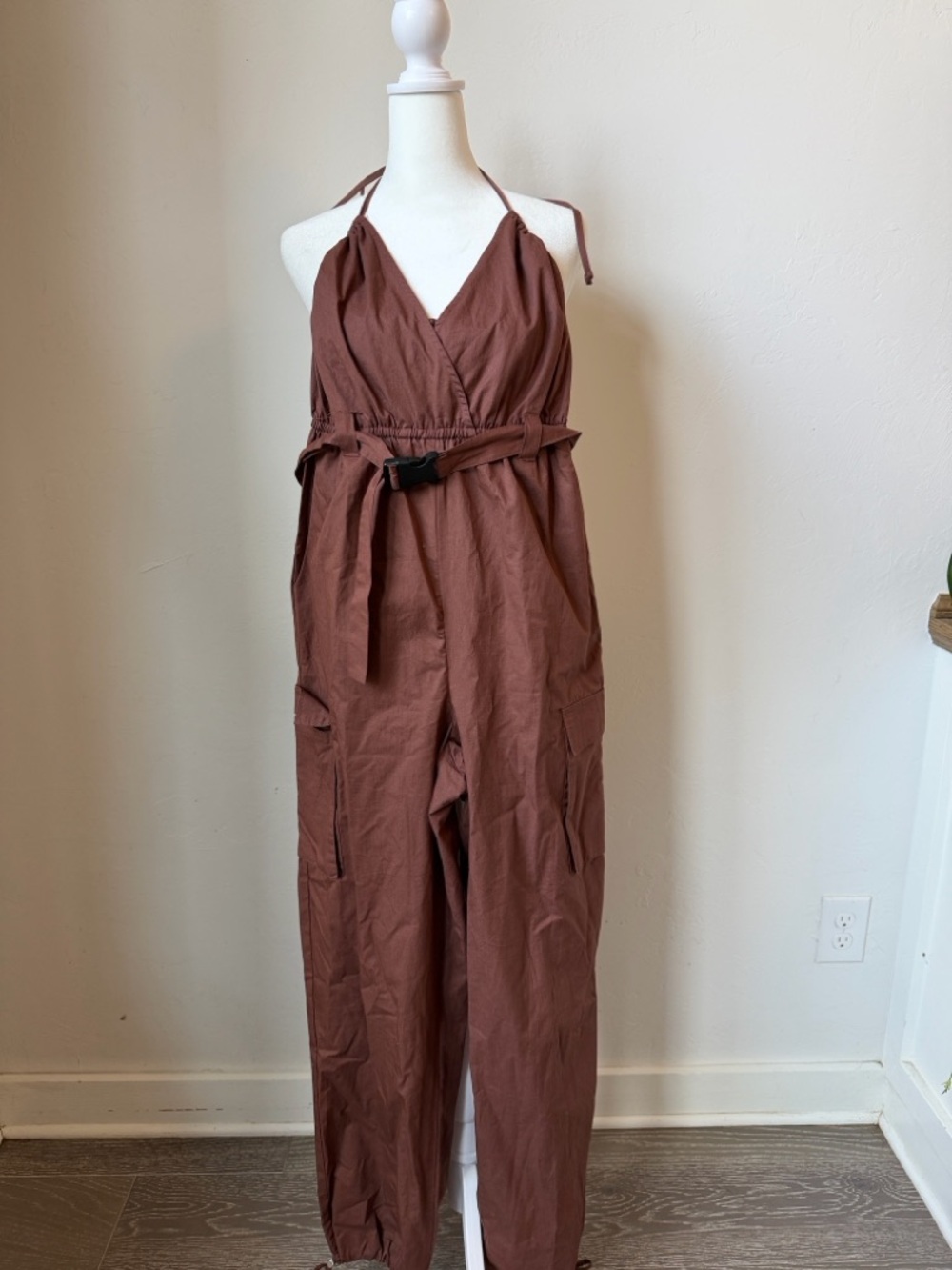 Forever 21 Rust Brown Halter Utility Jumpsuit